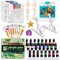 48 Piece Painting kit with 24 Acrylic Paints, 8 DIY Wooden Stencils 5 Canvas Panels 8 Brushes, Table Easel, Etc, Art Supplies Set for Kids Students Artists and Beginner.
